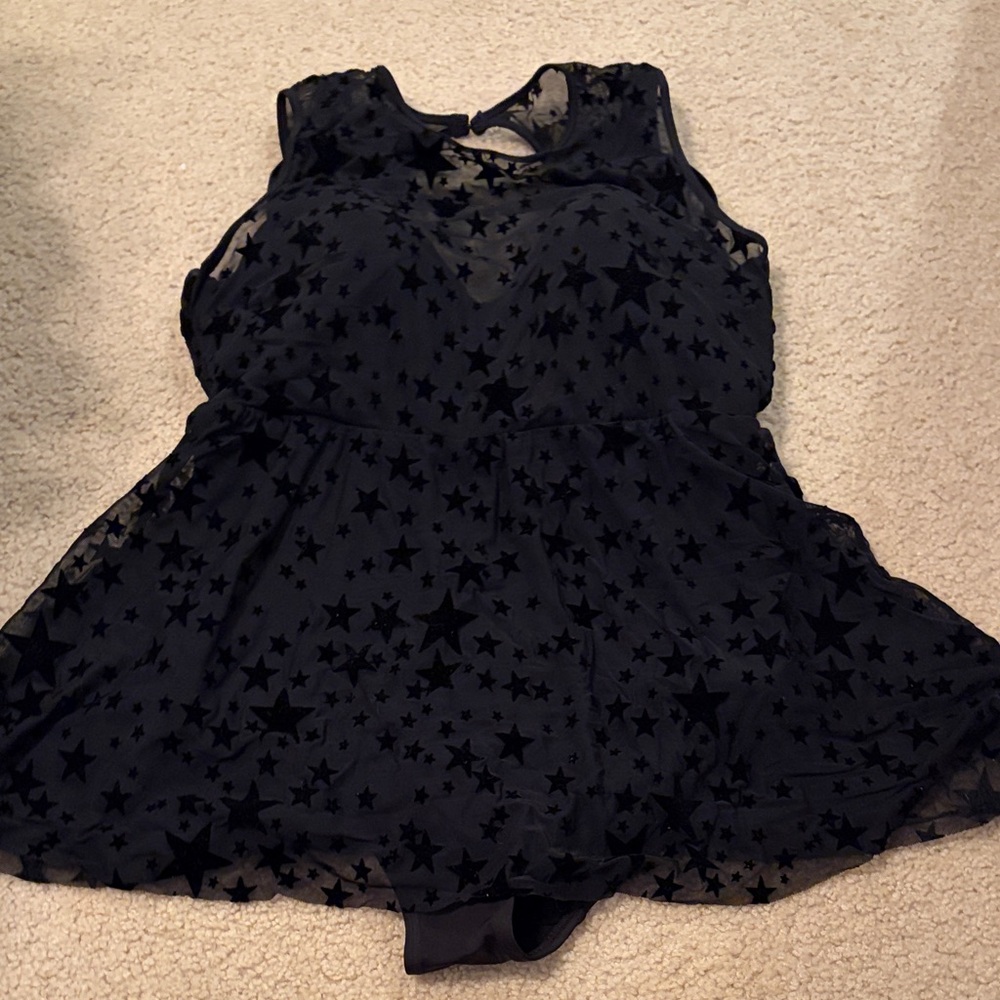 Torrid Black Star Pattern Women Swim Dress One Piece